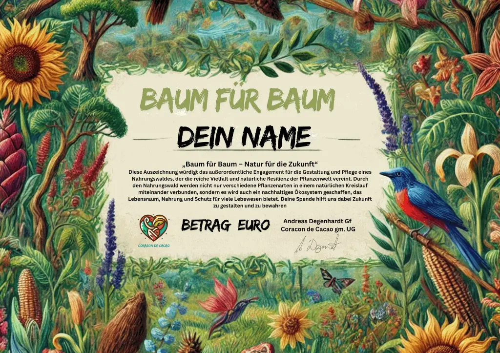 Urkunde Baum für Baum